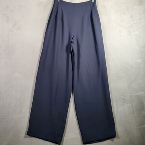 Vintage Cache Trouser Pants Womens 8 Blue Wide Leg High Rise Y2K Quiet Luxury